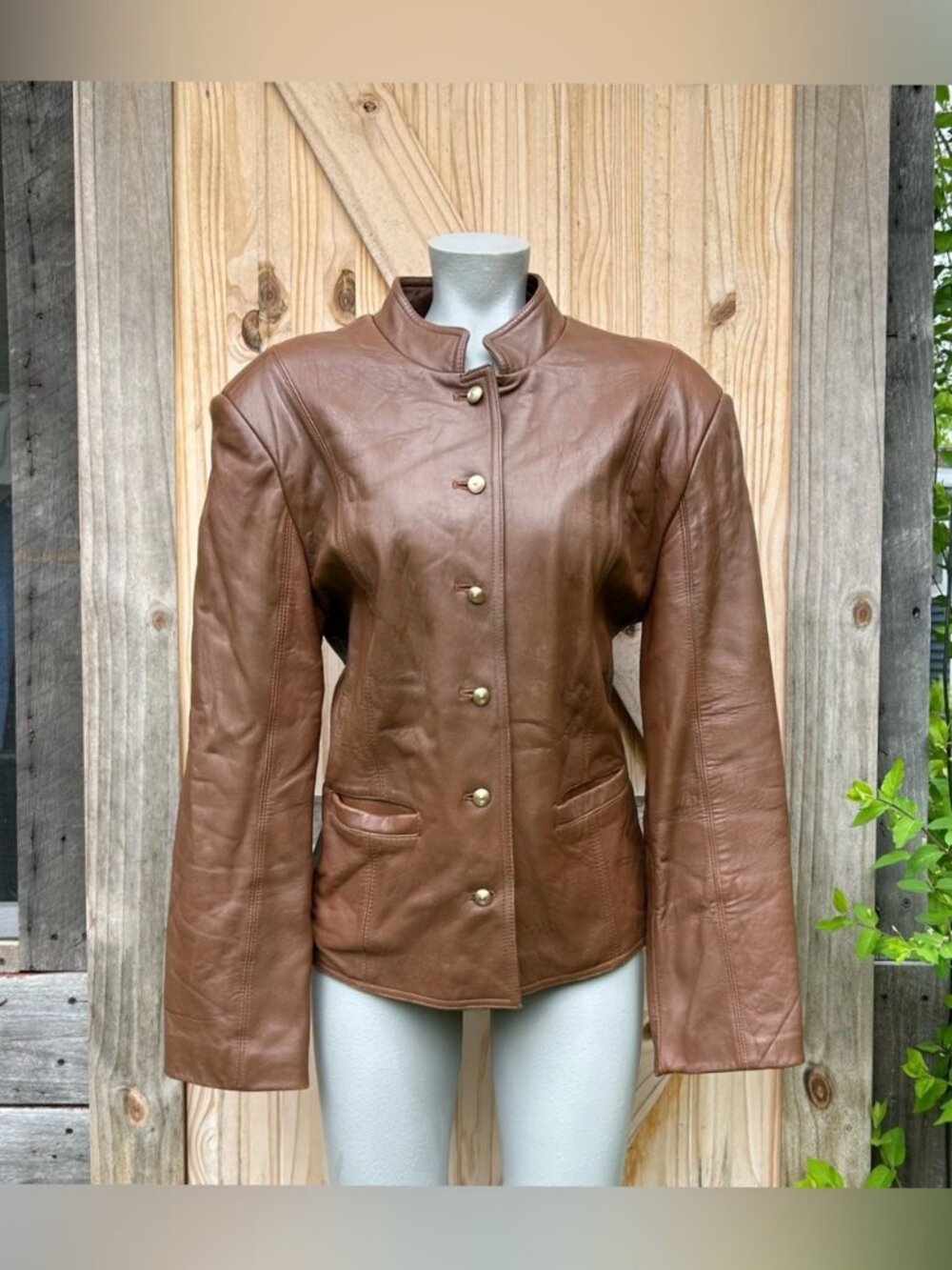 Vintage Retro 80s Lord & Taylor Brown Avante Garde Soft Leather Jacket~L~